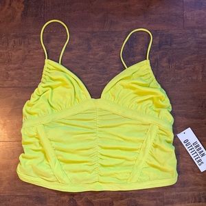 Women’s chartreuse large cropped tank top from urban outfitters.